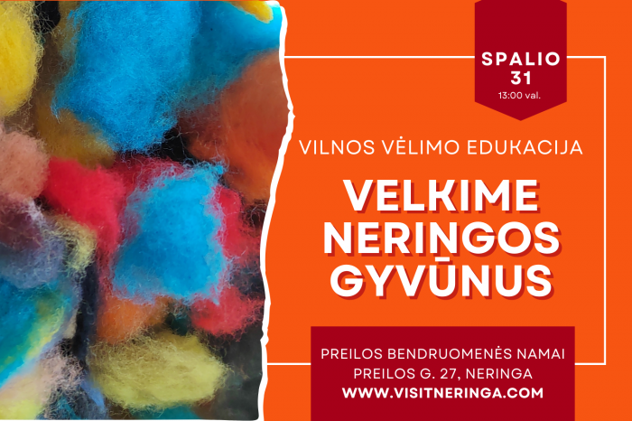 Atostogų Neringoje ritmu: vilnos vėlimo edukacija „Velkime Neringos gyvūnus“